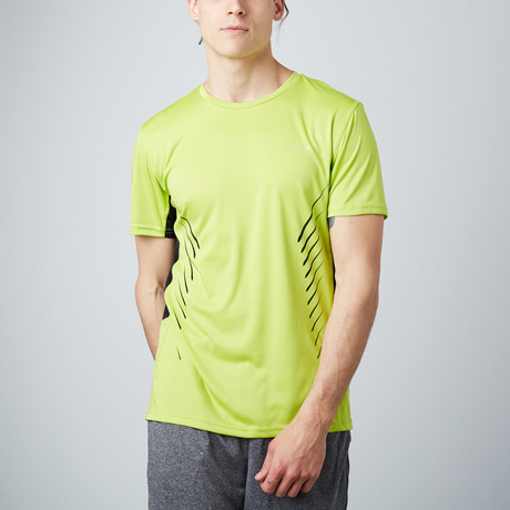 Angled Striped T-Shirt // Lime (S)