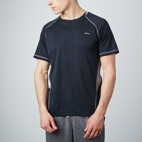 Raglan Mesh Panel T-Shirt // Black (S)