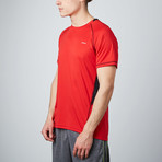 Raglan Mesh Panel T-Shirt // Red + Black (L)