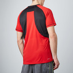 Raglan Mesh Panel T-Shirt // Red + Black (S)