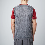 Color Blocked Space-Dyed T-Shirt // Burgundy (M)