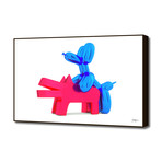 When Balloon Dog Meets Keith Haring Dog // Blue + Red (20"W x 16"H x 1.5"D)