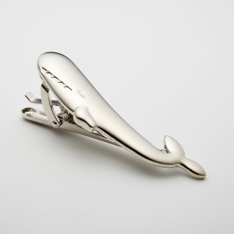 Whale Tie Clip // Silver