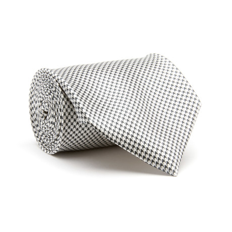 Lewis Silk Tie // White + Black