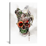 Floral Skull Series // Broken Horn (26"W x 18"H x 0.75"D)