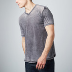 Burnout V-Neck Tee // Charcoal (M)