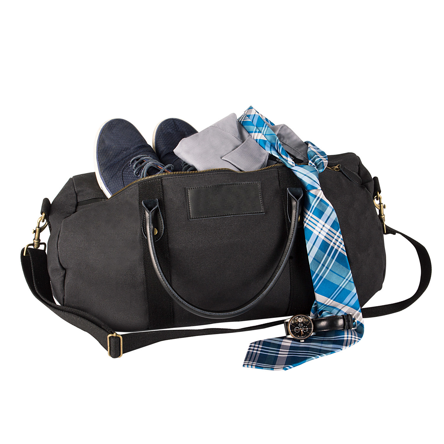 Canvas + Leather Duffle Bag (Black) - Cathy&#39;s Concepts - Touch of Modern