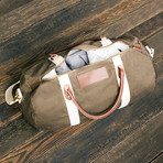 Canvas + Leather Duffle Bag (Black)