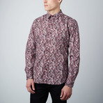 Kaleidoscope Button-Up Shirt // Burgundy (S)