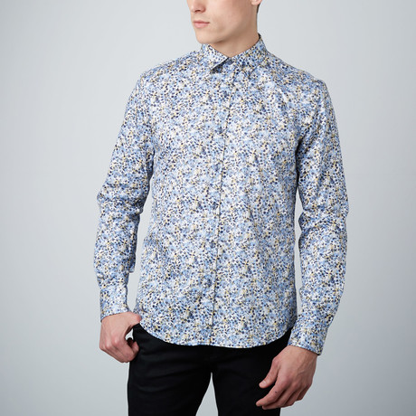 Cloudy Fields Button-Up Shirt // Blue (S)