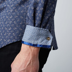 Paisley Stamp Button-Down Shirt // Navy (S)