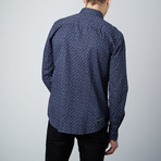 Paisley Stamp Button-Down Shirt // Navy (S)