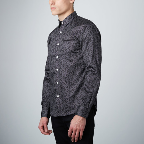 Overgrowth Button-Up Shirt // Black + Grey (S)