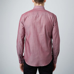 Textured Button-Up Shirt // Red (XL)