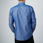 Far Out Paisley Cuff Button-Up Shirt // Blue (L)