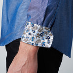 Far Out Paisley Cuff Button-Up Shirt // Blue (2XL)