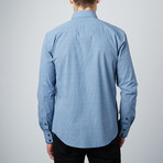 Gridded Button-Up Shirt // Blue (L)