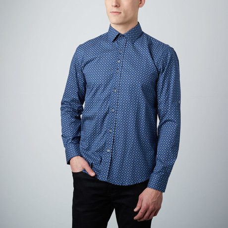 Seeing Spots Button-Up Shirt // Blue (S)