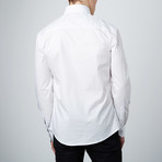 Flower Power Cuff Button-Up Shirt // White + Lavender (XL)