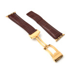 Alligator Embossed Apple Watch Strap // Brown (38mm-40mm // Stainless Steel Clasp)