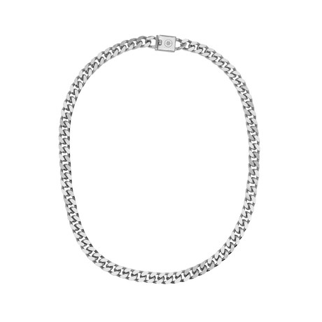 Curb Chain + Clasp Necklace // Silver