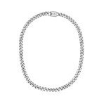 Curb Chain + Clasp Necklace // Silver