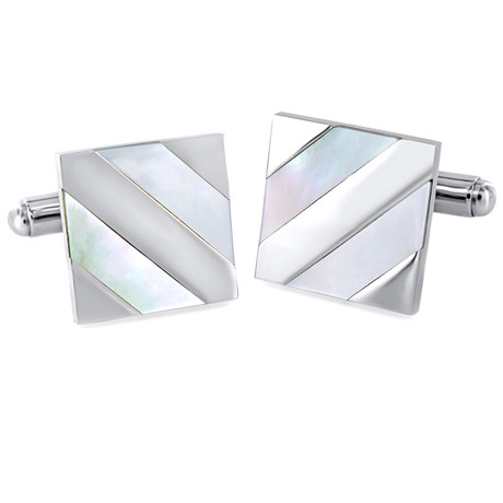 Mother of Pearl Inlay Square Cuff Links