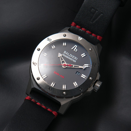 Alessandro Baldieri Seamonster SM-46 Automatic // AB0021SM-IGR (Black Leather Strap)