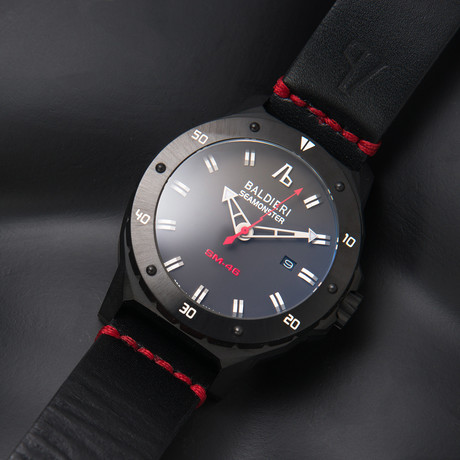 Alessandro Baldieri Seamonster SM-46 Automatic // AB0021SM-BBK (Black Leather Strap)