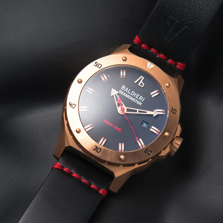 Alessandro Baldieri Seamonster SM-46 Automatic // AB0021SM-RBK (Black Leather Strap)