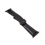 Crocodile Embossed Apple Watch Strap // Black (38mm // Space Black Stainless Steel Clasp)