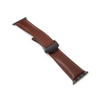 Crocodile Embossed Apple Watch Strap // Brown (38mm // Stainless Steel Clasp)