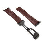 Alligator Embossed Apple Watch Strap // Brown (38mm-40mm // Stainless Steel Clasp)