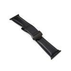 Super Soft Leather Apple Watch Strap // Black (38mm-40mm // Space Black Stainless Steel Clasp)