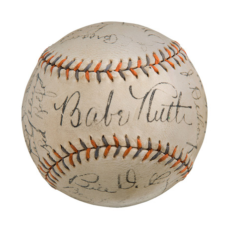 1934 Team Signed Yankee Ball // Babe Ruth + Lou Gehrig