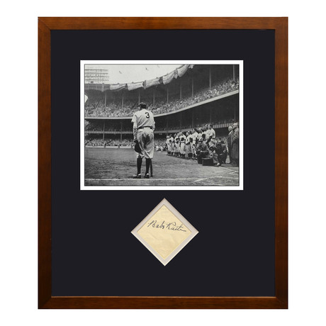 Babe Ruth Signed + Framed Display