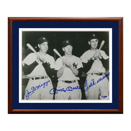 Mickey Mantle + Joe DiMaggio + Ted Williams Signed Photo