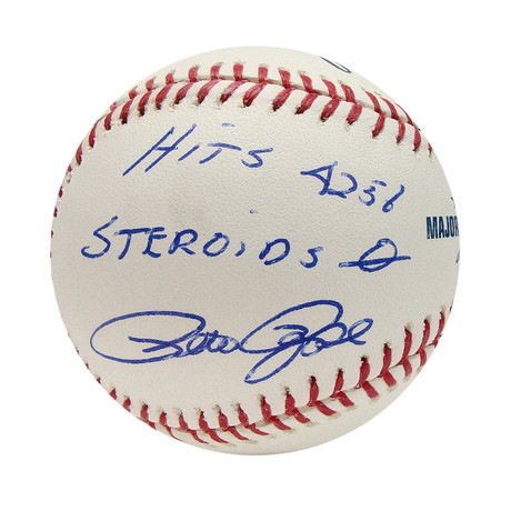 Pete Rose // Hits 4256 + Steroids 0 // Autographed Baseball