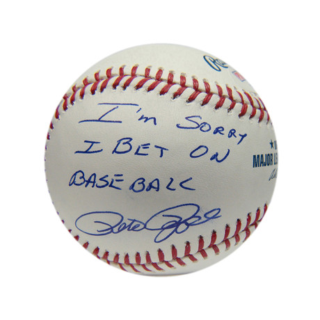 Pete Rose // Sorry I Bet On Baseball // Autographed Baseball