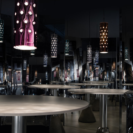 Dimple Suspension Lamp // Single (Orange)