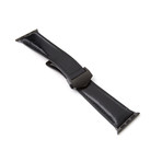 Ostrich Embossed Apple Watch Strap // Black (38mm-40mm // Stainless Steel Clasp)