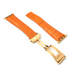 Alligator Embossed Apple Watch Strap // Tan (38mm // Stainless Steel Clasp)