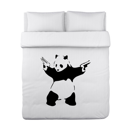 Panda // Lightweight Duvet Cover (King)