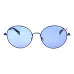 Oversized Round Sunglasses // Blue Semi Matte