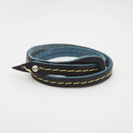 Don Collection // Double Wrap Blue + Crème Stitches (Size 8)