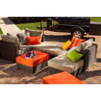 Small Outdoor Chaise Sactional (Macaw Sunbrella Cover)