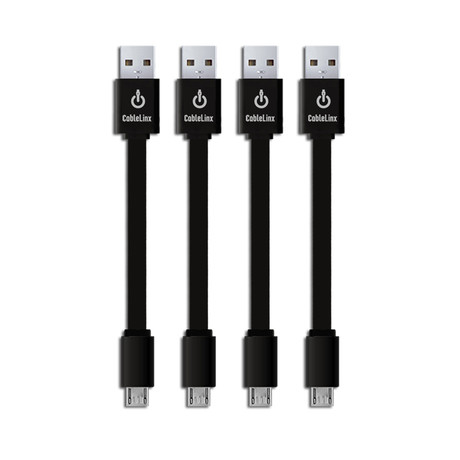 CableLinx Charge Cable // MicroUSB // Set of 4 (Black)