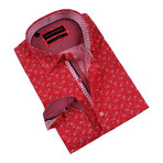Paisley Party Button-Up Shirt // Red (S)