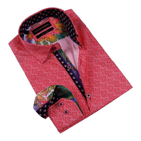 Galaxy Cuff Button-Up Shirt // Red (S)
