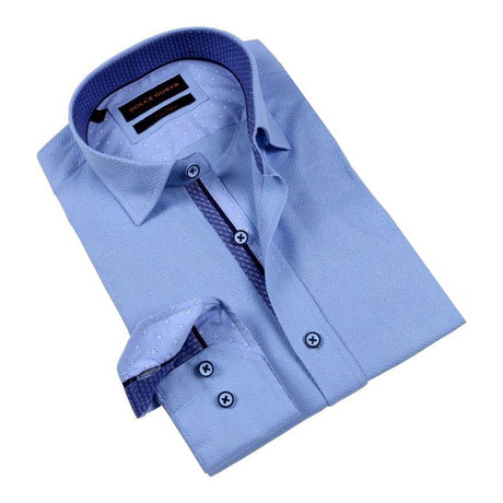 Daisy Cuff Button-Up Shirt // Blue (S)
